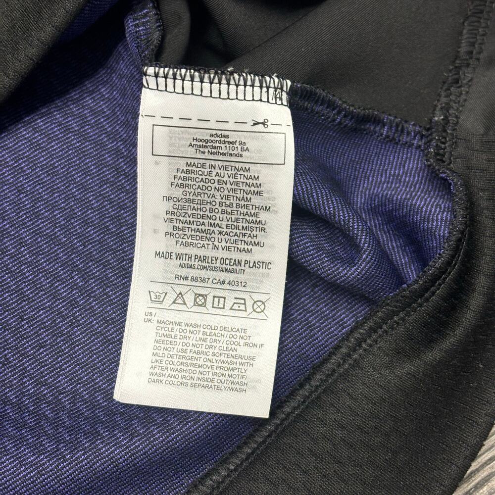 Adidas Primeblue Black Purple Mens M Quarter Zip Layering Golf Pullover Shirt - Picture 11 of 12
